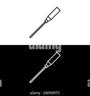 Icona del cacciavite. Apparecchiatura isolata e cacciavite a forma di icona. Cacciavite per disegno con simbolo vettoriale per apparecchiature di qualità superiore per il tuo log Illustrazione Vettoriale