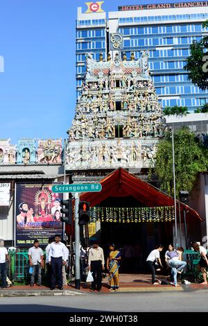 Tempio di Sri Veeramakaliamman a Little India, Singapore. Foto Stock