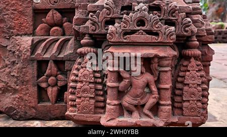 Incisioni nel Campus Kakuni Ganesh Temple, Baran, Rajasthan, India. Foto Stock