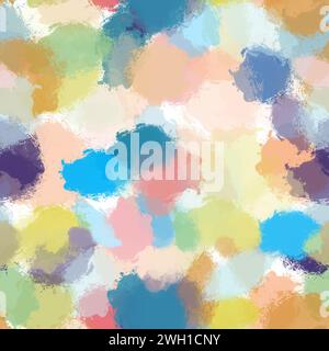 Sfondo ad acquerello multicolore astratto con tratti. Ripetizione continua Foto Stock