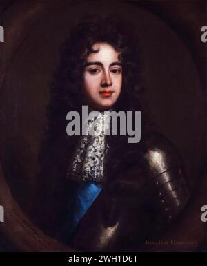 James Scott, i duca di Monmouth, i duca di Buccleuch (1649-1685), nobiluomo e ufficiale militare inglese di origine olandese, ritratto dipinto ad olio su tela dopo Willem Wissing, circa 1683 Foto Stock