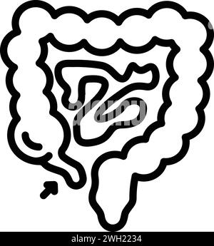 Icona per appendice, intestino Illustrazione Vettoriale