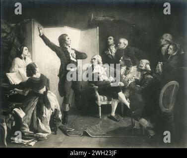 Claude Joseph Rouget de Lisle canta la Marsigliese, dipinto dell'artista francese Isidore Pils, Louvre, Parigi, Francia anni '1930 Foto Stock