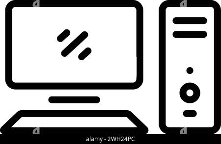 Icona per computer, monitor Illustrazione Vettoriale