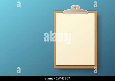 Comunicazione appunti, foglio bianco in appunti, business paper. Vettore Illustrazione Vettoriale