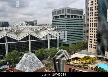 Vista aerea della città di Singapore del quartiere centrale. Foto Stock