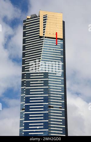 MELBOURNE, AUSTRALIA - 9 FEBBRAIO 2008: Grattacielo Eureka Tower a Southbank di Melbourne, Australia. Il grattacielo è alto 297 m. È stato costruito da GR Foto Stock