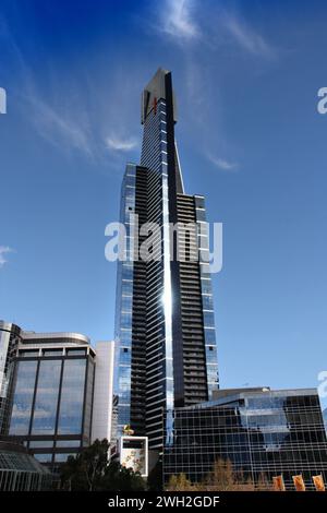 MELBOURNE, AUSTRALIA - 9 FEBBRAIO 2008: Grattacielo Eureka Tower a Melbourne, Australia. Il grattacielo è alto 297 m. È stato costruito dalla compagnia Grocon. Foto Stock