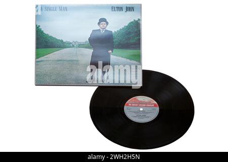 Elton John A Single Man vinile album copertina LP isolata su sfondo bianco - 1978 Foto Stock