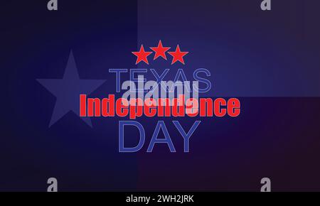 Texas Independence Day testo illustrazione design Illustrazione Vettoriale