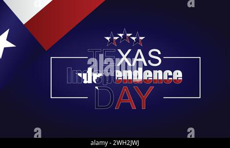 Texas Independence Day testo illustrazione design Illustrazione Vettoriale