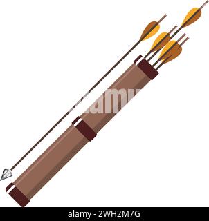 Caccia tradizionale con icona a forma di frecce isolata in stile piatto. Illustrazione Vettoriale