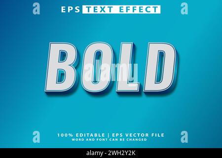 Effetto vettoriale modificabile del testo in grassetto. modello per gli effetti dello stile di testo Illustrazione Vettoriale