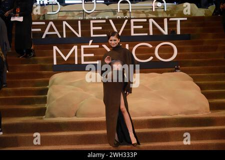 Città del Messico, Messico. 6 febbraio 2024. L'attrice Zendaya partecipa al Red carpet del fan Event per il film "Dune: Part Two" all'Auditorio Nacional di città del Messico, Messico, il 6 febbraio 2024. (Foto di Carlos Tischler/Eyepix Group) credito: NurPhoto SRL/Alamy Live News Foto Stock