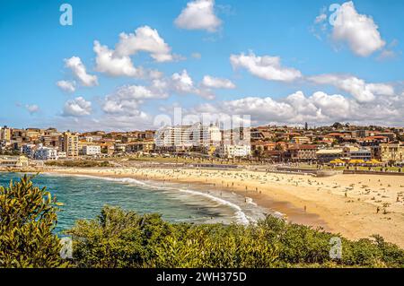 Vista su Coogee Beach a Sydney, NSW, Australia Foto Stock