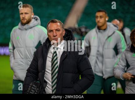 7 febbraio 2024; Easter Road, Edimburgo, Scozia: Scottish Premiership Football, Hibernian vs Celtic; Celtic Manager Brendan Rodgers Foto Stock