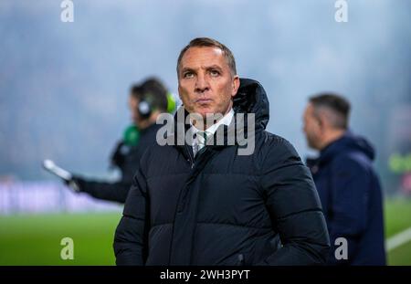 7 febbraio 2024; Easter Road, Edimburgo, Scozia: Scottish Premiership Football, Hibernian vs Celtic; Celtic Manager Brendan Rodgers Foto Stock