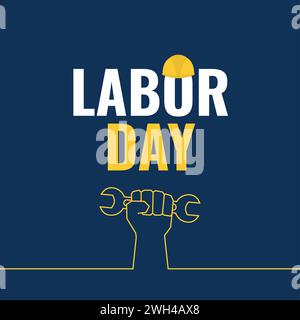 Mano che regge una chiave modello Labor Day Vector Illustrazione Vettoriale