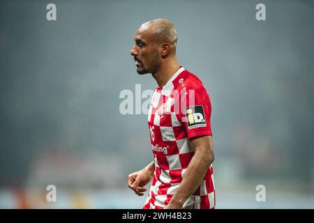 MAINZ, Germania. , . Karim Onisiwo di 1.FSV Mainz 05 in azione durante la partita di calcio della Bundesliga tra 1. FSV Mainz 05 e 1.FC Union Berlin alla MEWA Arena il 7 febbraio 2024 a Magonza, Germania. (Foto di Dan o' Connor/ATPImages) (o-CONNOR Dan/ATP/SPP) crediti: SPP Sport Press Photo. /Alamy Live News Foto Stock