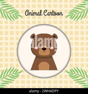 Vector dell'avatar del personaggio dell'orso isolato Illustrazione Vettoriale