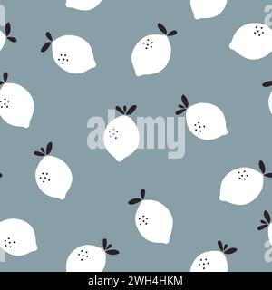 Sfondo estivo con limoni. Effetto senza cuciture agli agrumi. Illustrazione vettoriale. Illustrazione Vettoriale