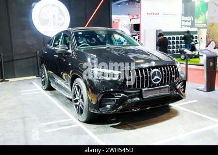 Nuova Delhi - 1 febbraio 2024: Mercedes-AMG GLE 53 Coupé è in mostra al Bharat Mobility Global Expo 2024 a nuova Delhi, in India. Foto Stock