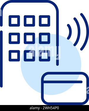 Blocco intelligente con scheda di accesso rfid. Pixel Perfect, traccia modificabile Illustrazione Vettoriale