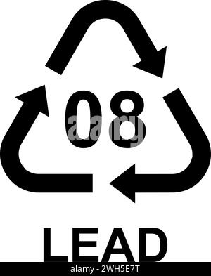 codici di riciclaggio per tutti i tipi di materiali Illustrazione Vettoriale