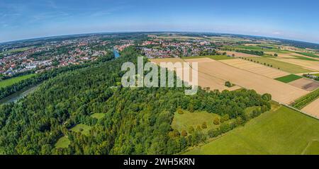 Prendi l'aereo per il Pössiner Au su Lech, un'area ricreativa vicino a Landsberg in Baviera Foto Stock