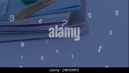 Immagine di numeri su cose scolastiche Foto Stock