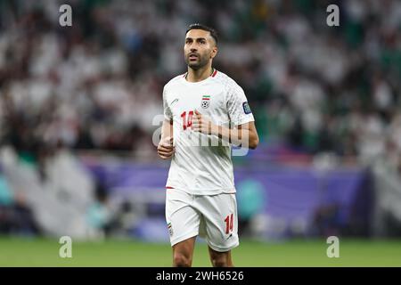 Doha, Qatar. 7 febbraio 2024. Saman Ghoddos (IRN) Football/Soccer : "AFC Asian Cup Qatar 2023" partita di semifinale tra Iran 2-3 Qatar allo Stadio al thumama di Doha, Qatar . Crediti: Mutsu Kawamori/AFLO/Alamy Live News Foto Stock