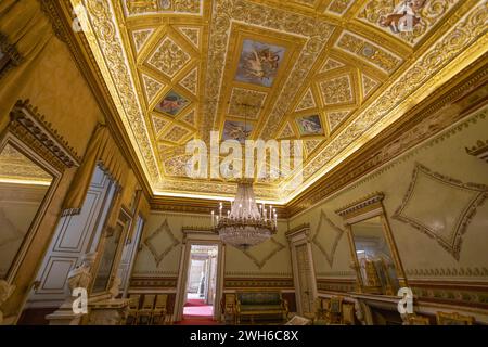 RACCONIGI, ITALIA, 14 MAGGIO 2023 - interno del Castello di Racconigi, provincia di Cuneo, Piemonte, Italia Foto Stock