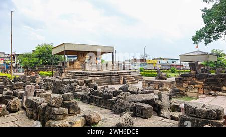 Ruin Campus del Tempio di Shri Pataleshwar, Malhar, Bilaspur, Chhattisgarh, India. Foto Stock