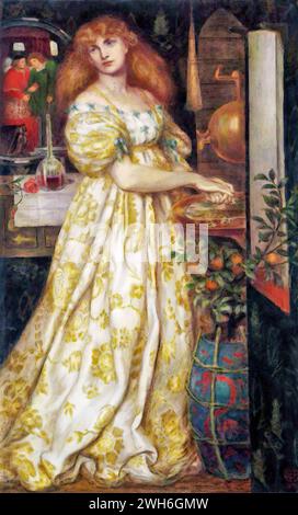 Dante Gabriel Rossetti (1828-1882), britannico, Fratellanza Pre-Rapellaelita - Lucrezia Borgia [1960-61] Foto Stock