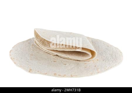 Tortillas isolate su sfondo bianco Foto Stock