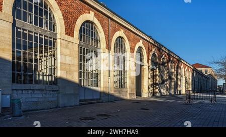 Scorci degli spazi espositivi delle sale riunioni e dei workshop nella città del design a Saint-Étienne. Saint-Étienne, Francia Foto Stock