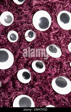 Funny Wiggle Google Eyes on Fabric Foto Stock