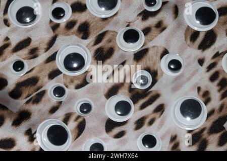 Funny Wiggle Google Eyes on Fabric Foto Stock