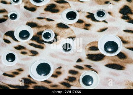 Funny Wiggle Google Eyes on Fabric Foto Stock