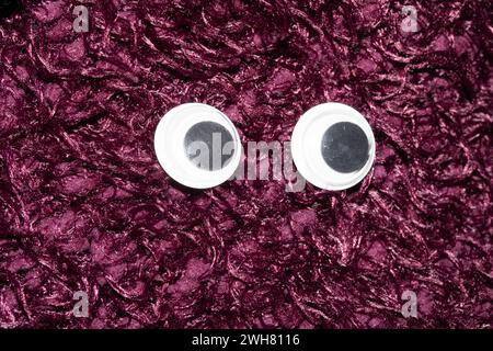 Funny Wiggle Google Eyes on Fabric Foto Stock