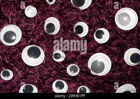 Funny Wiggle Google Eyes on Fabric Foto Stock