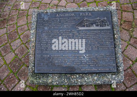 Targa di Anchor Park a Nanaimo, British Columbia, Canada Foto Stock