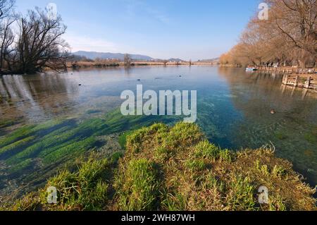 Riserva naturale Lago di posta Fibreno, Lazio, Italia Foto Stock