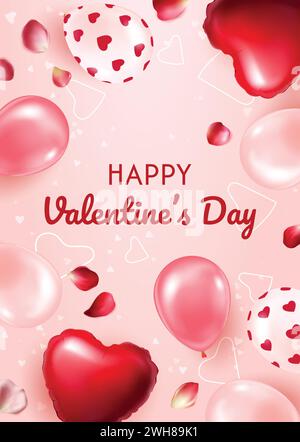 Cartolina orizzontale di buon San Valentino Illustrazione Vettoriale