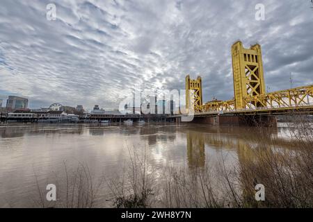 Tower Bridge di Sacramento ovest Foto Stock