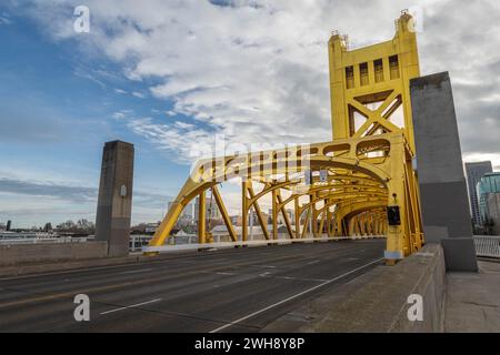 Tower Bridge di Sacramento ovest Foto Stock