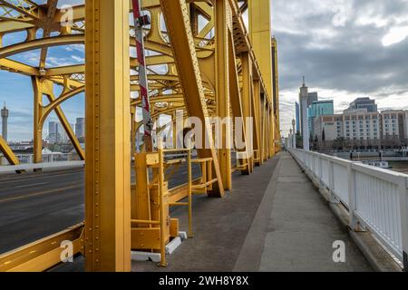 Tower Bridge di Sacramento ovest Foto Stock