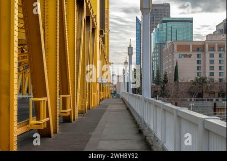 Tower Bridge di Sacramento ovest Foto Stock