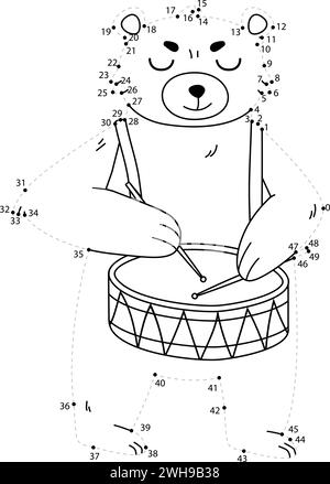 Collega il gioco dei punti. Supporto stampabile per bambini Illustrazione Vettoriale