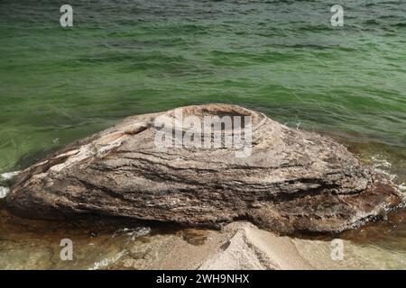 Cone da pesca nel lago Yellowstone al West Thumb Geyser Basin del parco nazionale di Yellowstone, Wyoming Foto Stock